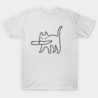 Cat with knife T-Shirt